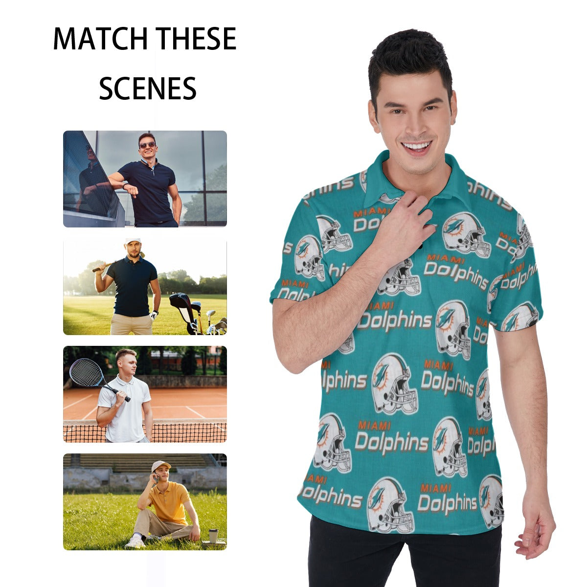 Miami Football Game Day All-Over Print Men's Polo Shirt