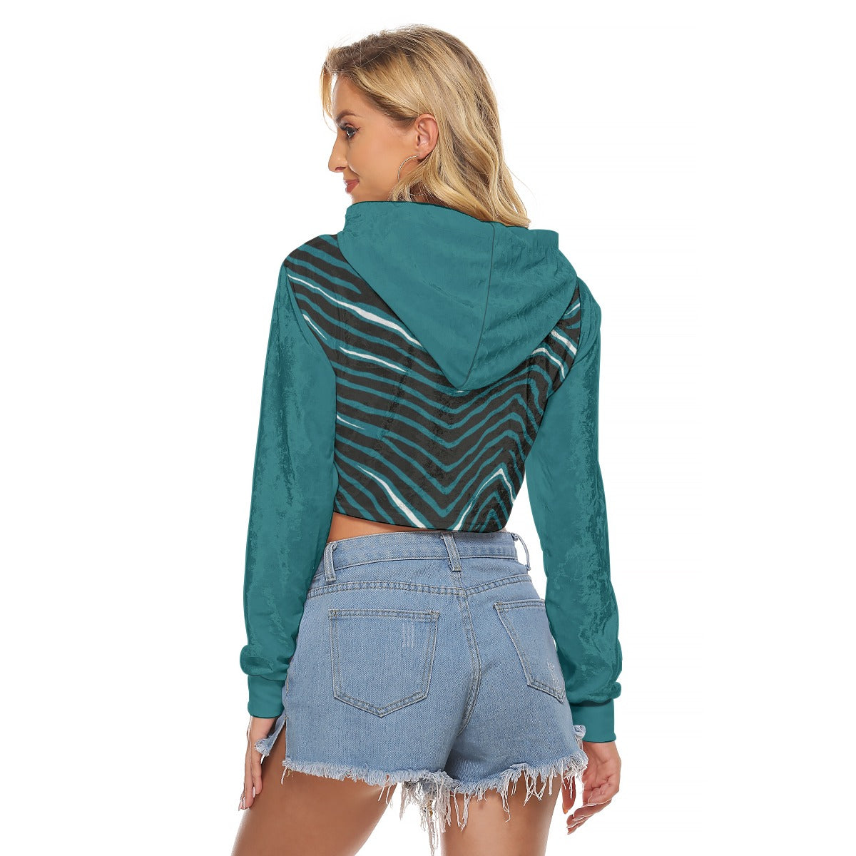 Philadelphia Football Game Day All-Over Print Women's Crop Top Hoodie|Velvet