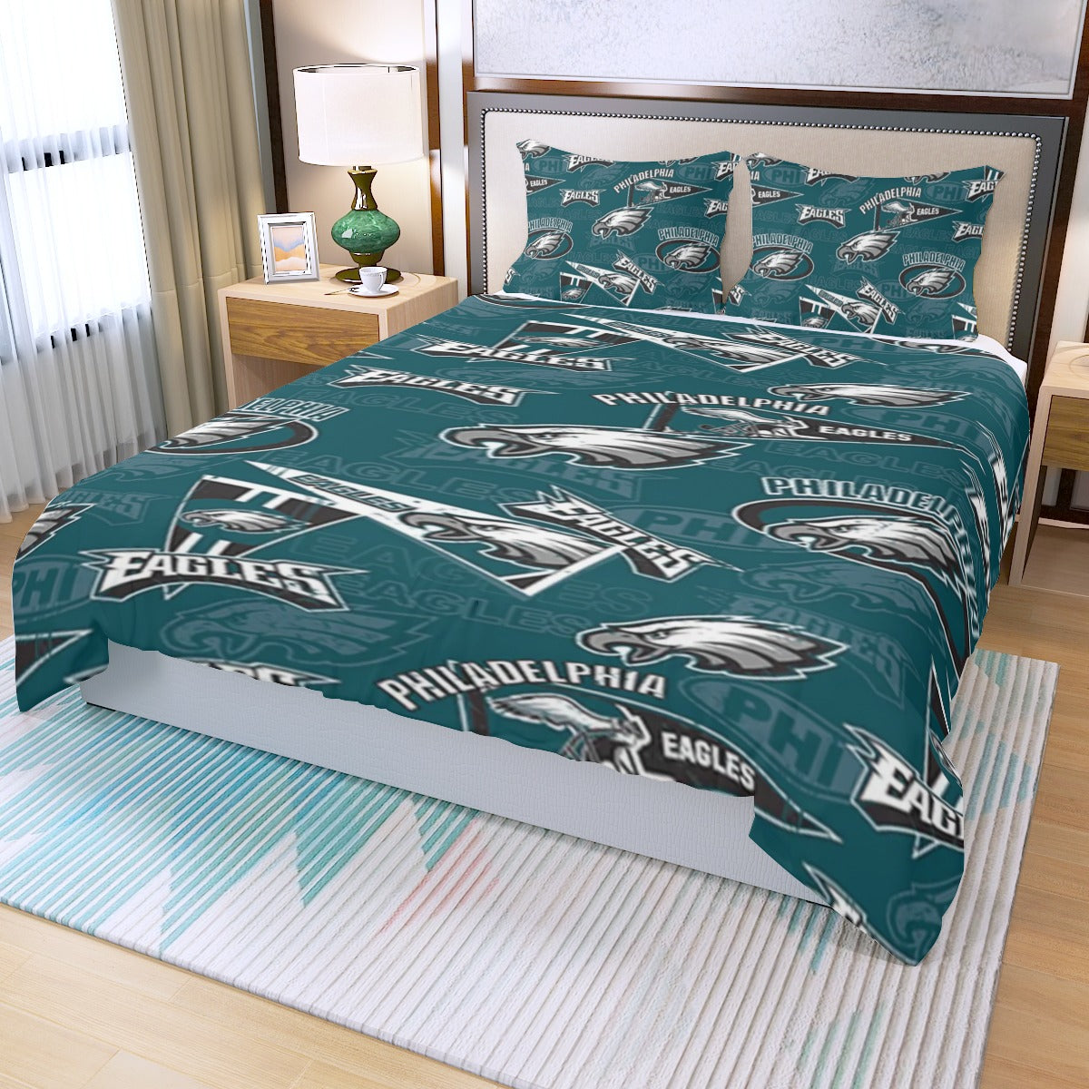 Philadelphia Football Game Day Three Piece Duvet Bedding Set