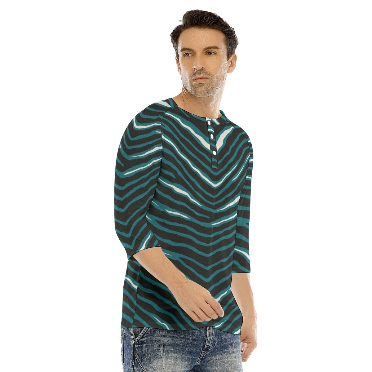 Philadelphia Football Game Day All-Over Print Men's Bracelet Sleeve T-shirt With Button Closure