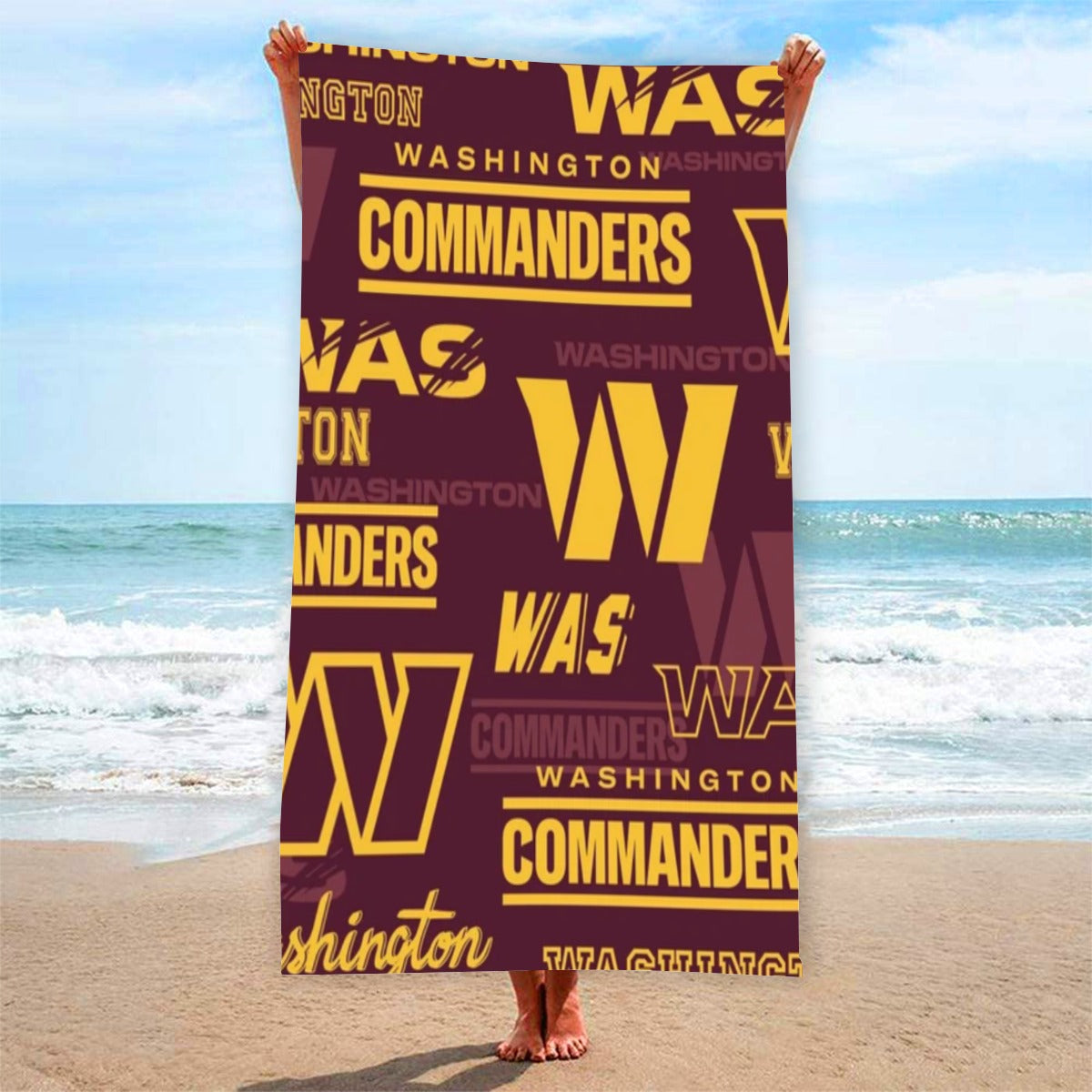 Washington Commanders Adult Beach towel Vertical Style For the USA|320GSM