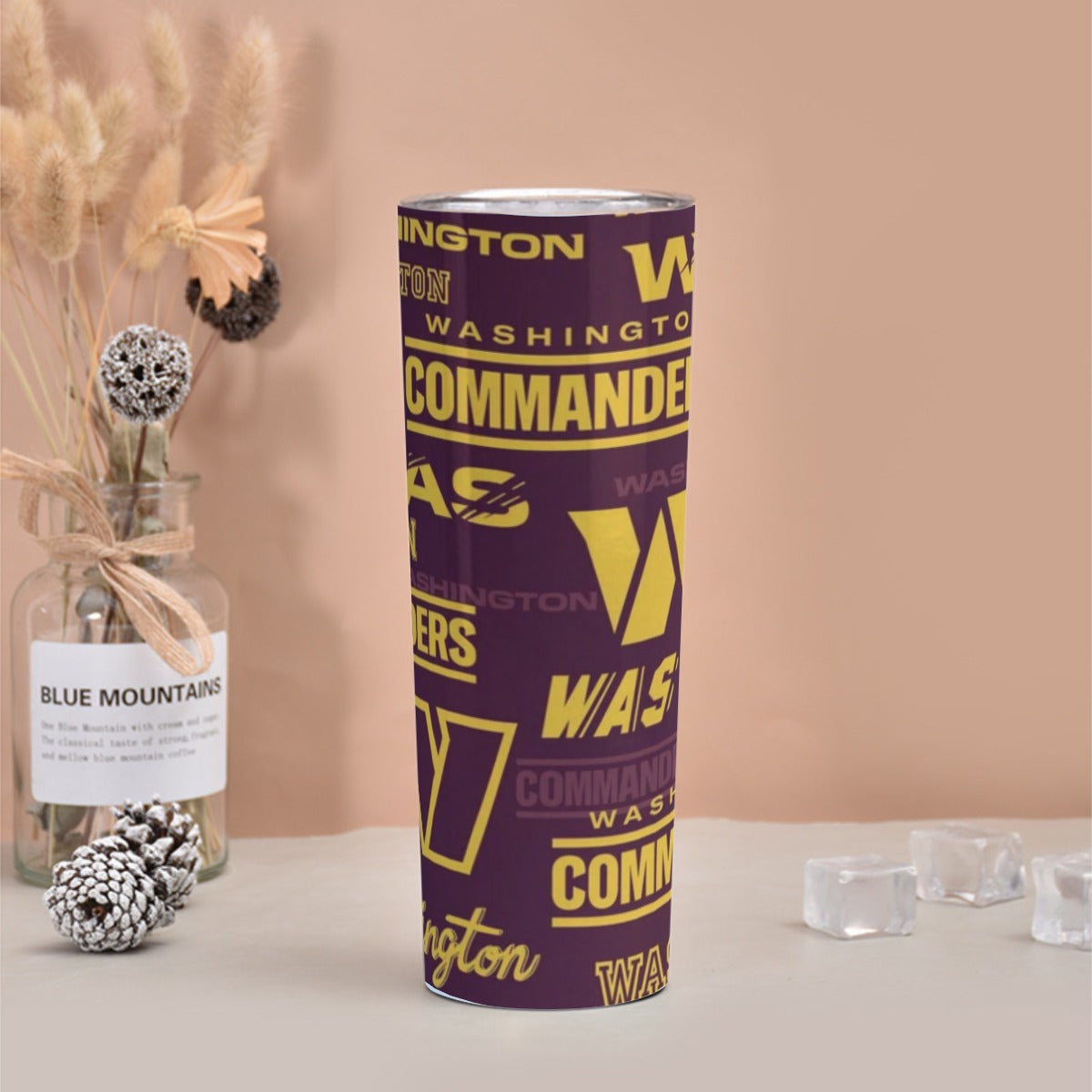 Washington Commanders Skinny Tumbler Stainless Steel with Lids 30OZ