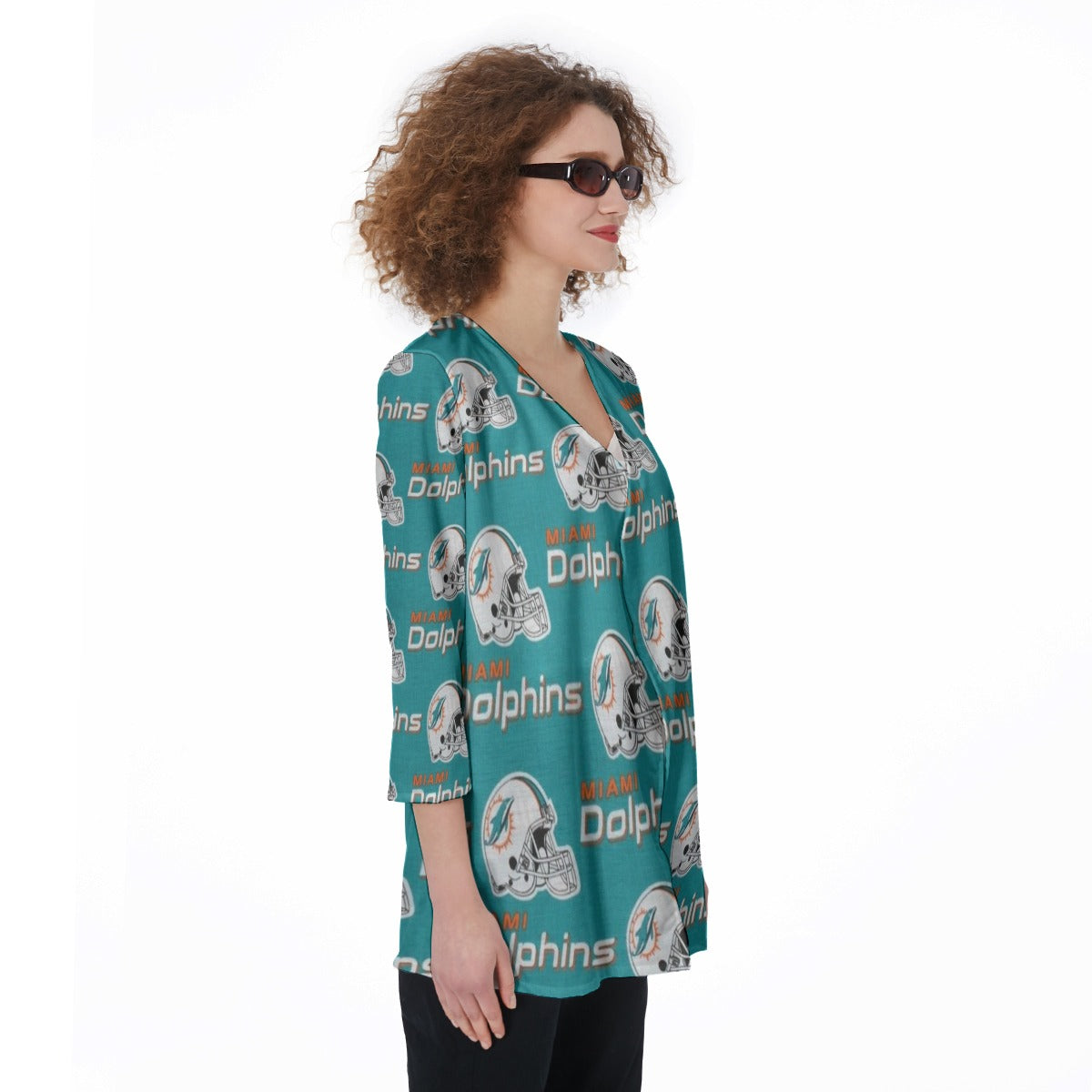 Miami Football Game Day All-Over Print Women's Cardigan| JERSEY