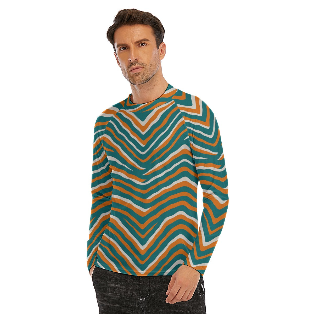 Miami Football Game Day All-Over Print Men's Long Sleeve Tight surf clothing