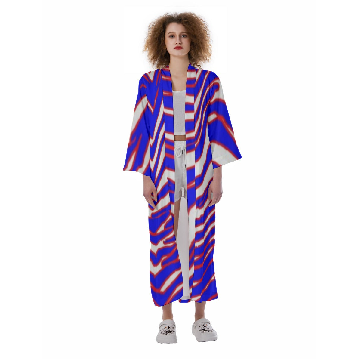 Buffalo Bills Zubaz Women's Satin Kimono Long Robe