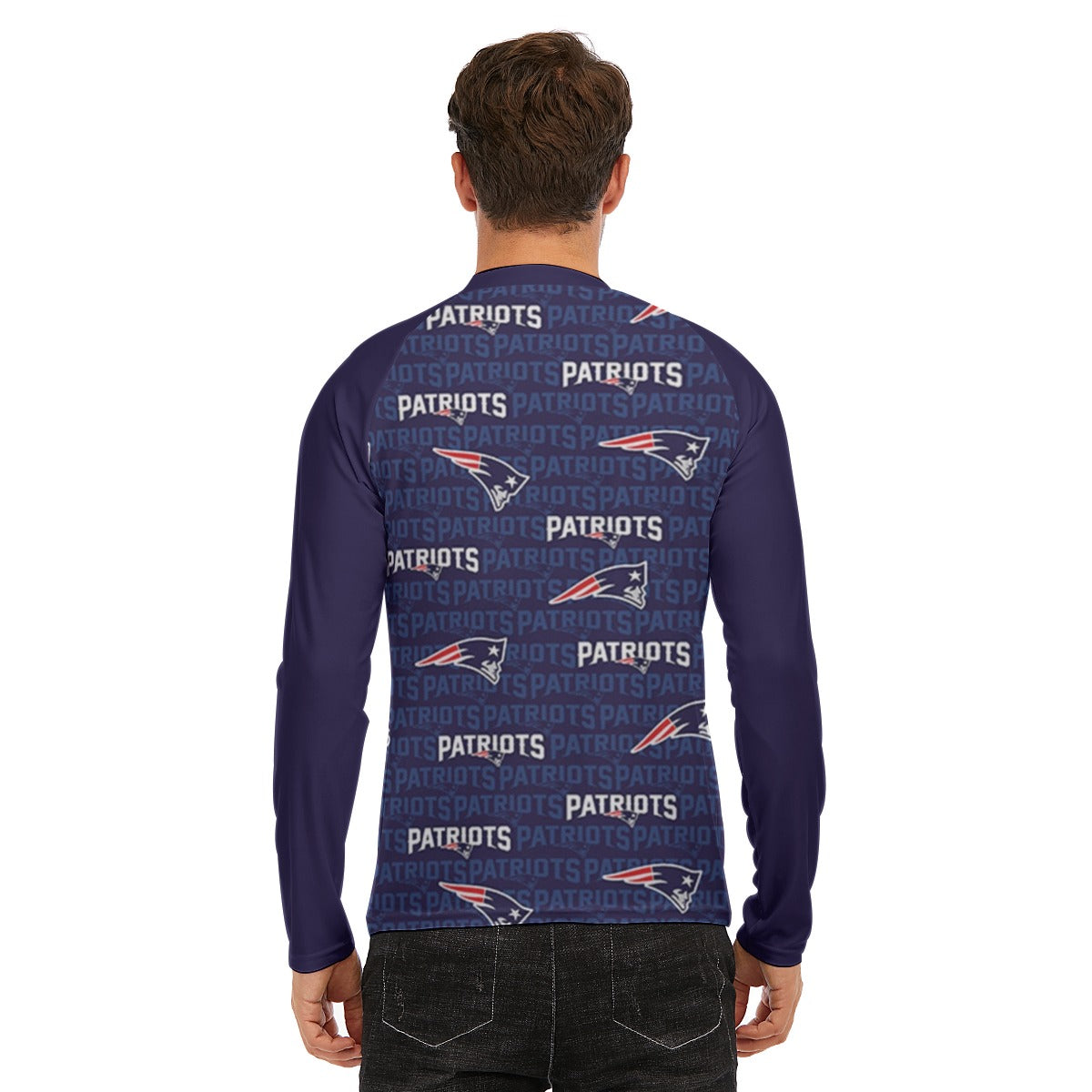 New England Football Game Day All-Over Print Men's Long Sleeve Tight surf clothing
