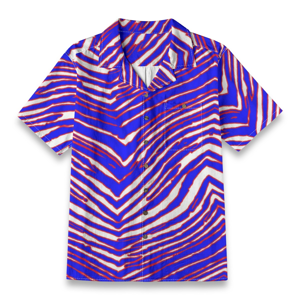Buffalo Bills Zubaz Men's Casual Hawaiian Short Sleeve Shirt | 125GSM Cotton