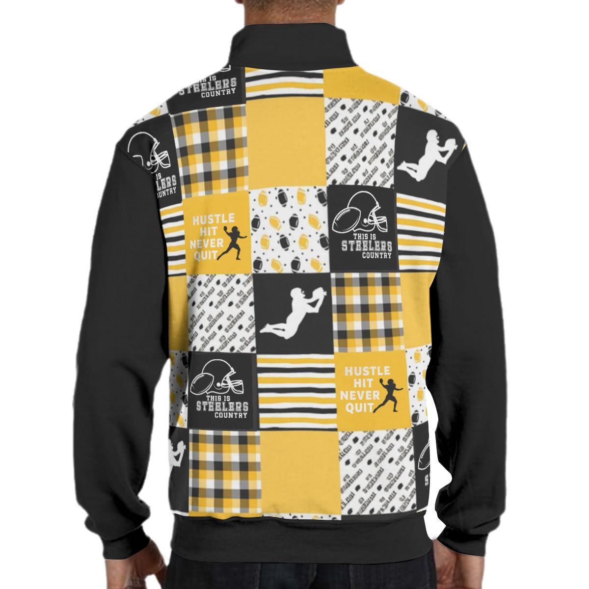 All-Over Print Men's Hidden Half-Zip Placket Hoodie