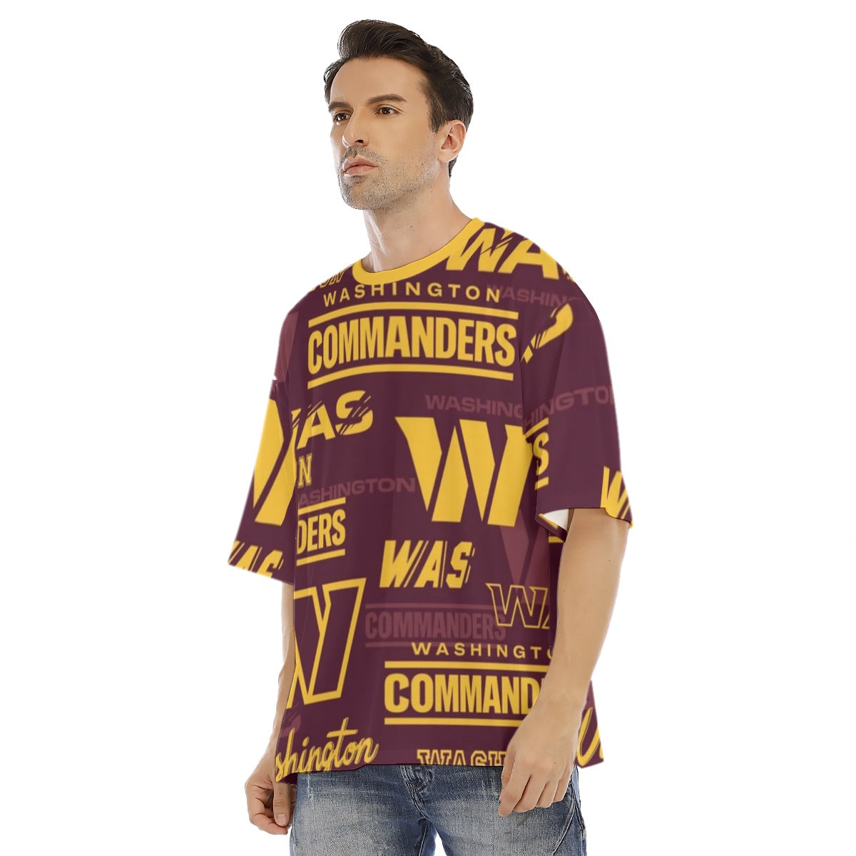 Washington Commanders Men's Drop Shoulder T-shirt With Short Sleeve