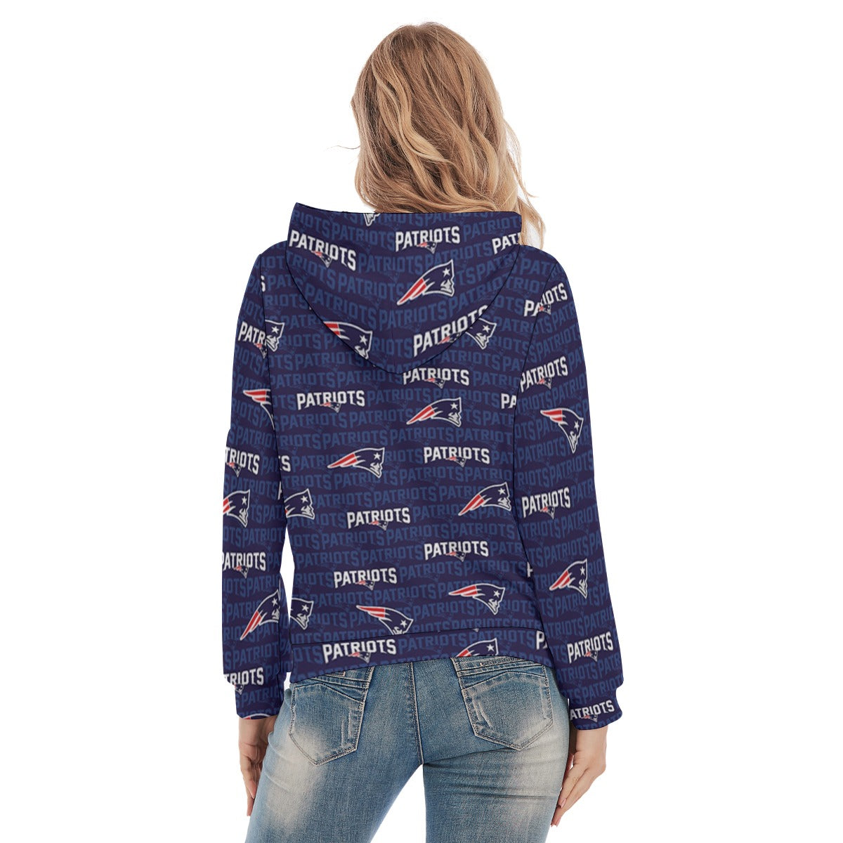 New England Football Game Day All-Over Print Women's Slim Pullover Hoodie