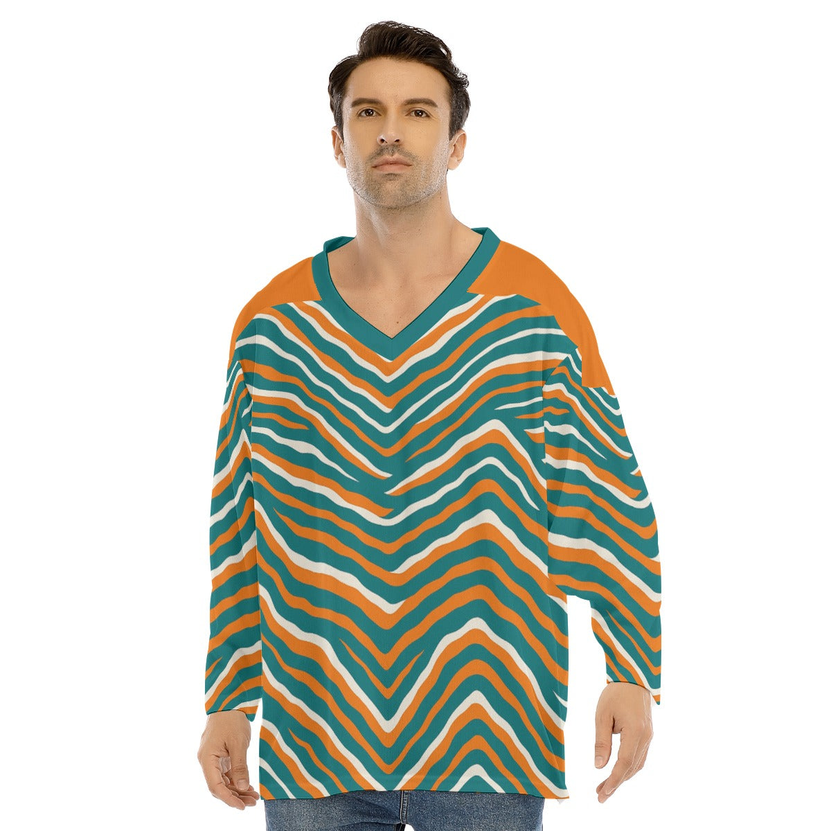 Miami Football Game Day All-Over Print Men's V-neck Ice Hockey Jersey