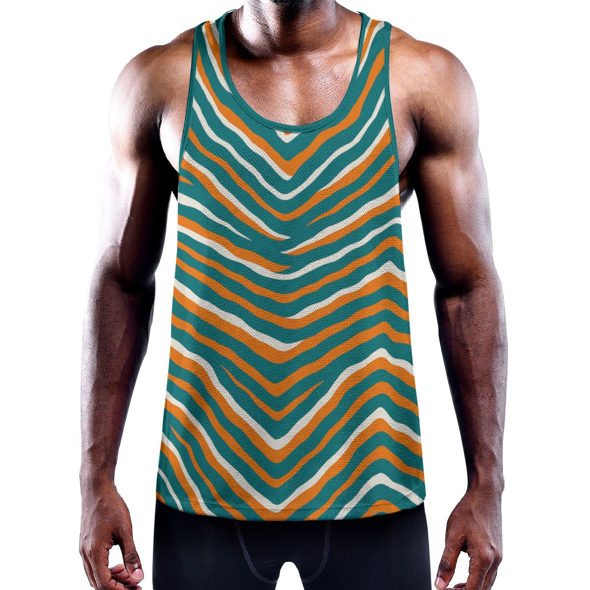 Miami Football Game Day All-Over Print Men's Slim Y-Back Muscle Tank Top
