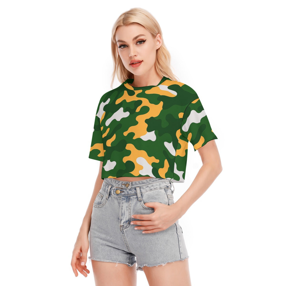 Green Bay Football Game Day All-Over Print Women's Cropped T-shirt | 190GSM Cotton