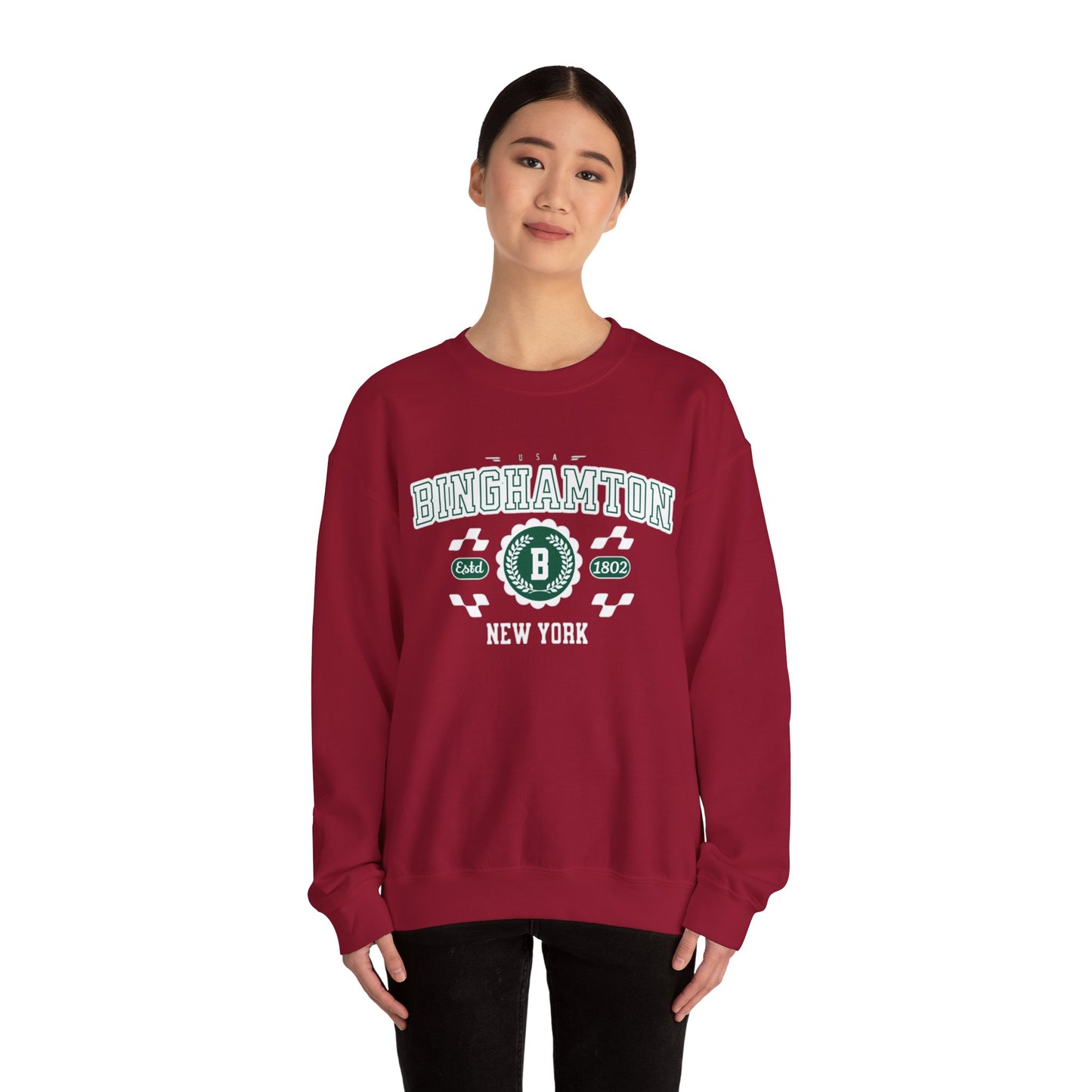 Vintage Binghamton New York Athletic Sports Design Crewneck Sweatshirt