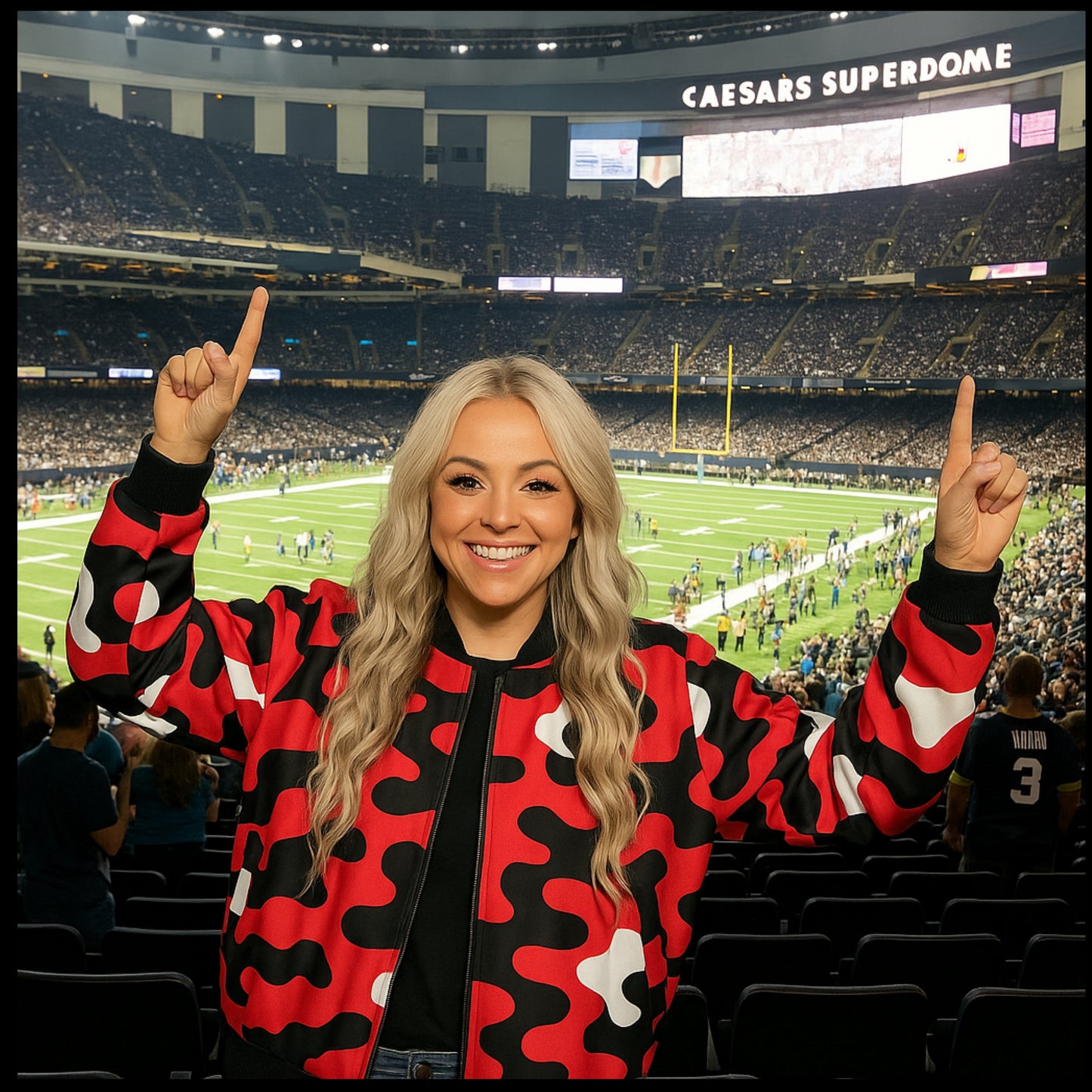 Atlanta Falcons Camo Fleece Bomber Jacket – Black, Red and White NFL Streetwear