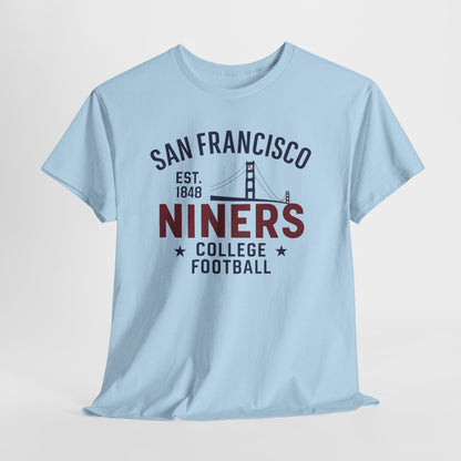 San Francisco Niners Football Tee, Unisex Cotton T-Shirt, Vintage College Style, Game Day Shirt, Sports Fan Apparel, Gift for Him/Her