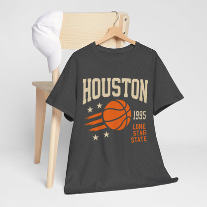 Houston Basketball Vintage Unisex Heavy Cotton Tee, Sports T-Shirt, Gift for Him, College Gear, Retro Style, Casual Wear