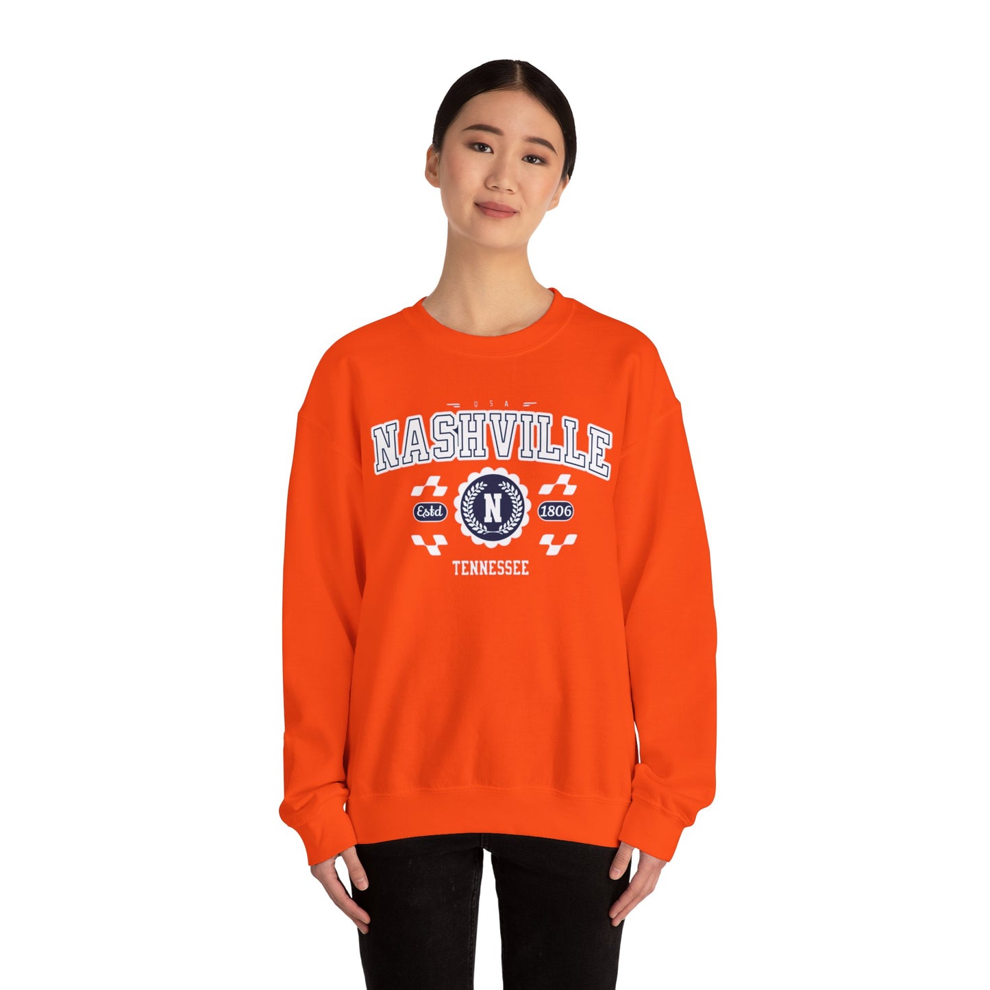 Vintage Nashville Tennessee Athletic Sports Design varsity pullover sweater  Crewneck Sweatshirt