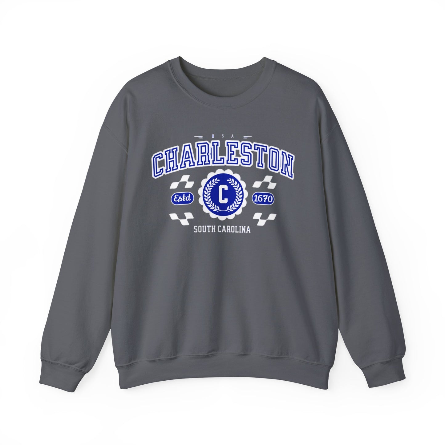 Vintage Charleston South Carolina SC Athletic Sports Design Crewneck Sweatshirt