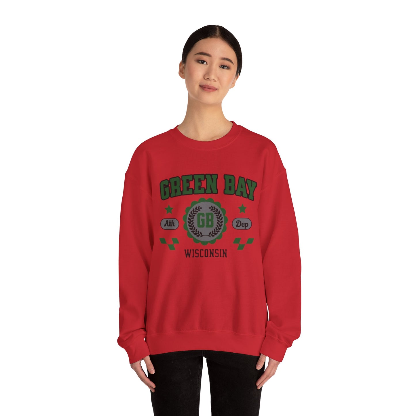 Wisconsin Green Bay  Vintage Athletic Sports Design Crewneck Sweatshirt
