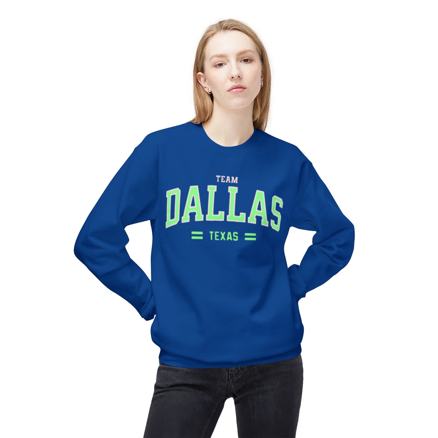 Varsity Dallas Texas Adult Unisex Crewneck vintage style Sweatshirt