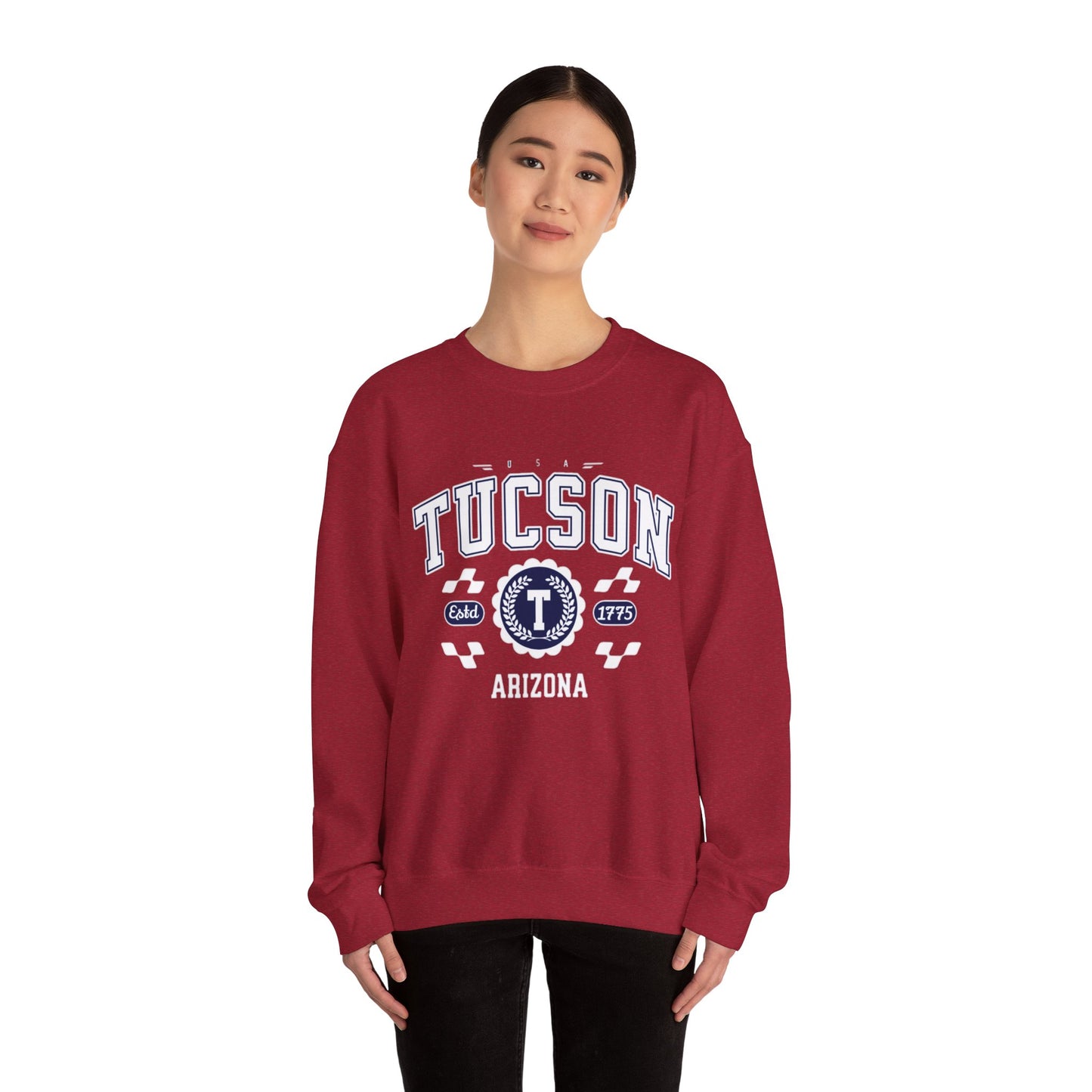 Vintage Tucson Arizona AZ Athletic Sports Design varsity pullover sweater  Crewneck Sweatshirt