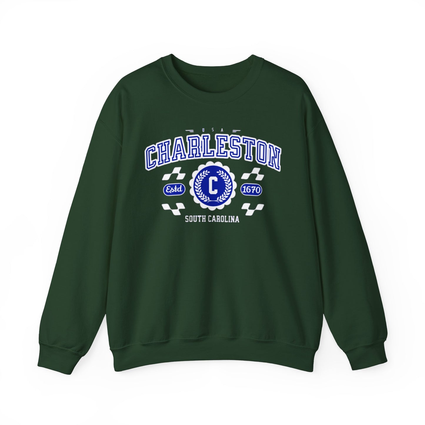 Vintage Charleston South Carolina SC Athletic Sports Design Crewneck Sweatshirt