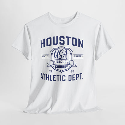 Vintage Houston Athletic Dept. Tee, Unisex Cotton Shirt, Graphic Tee, Gift for Sports Lovers, Casual Wear