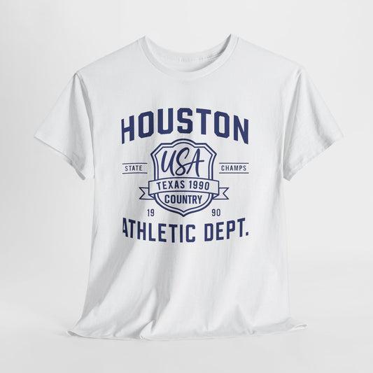 Vintage Houston Athletic Dept. Tee, Unisex Cotton Shirt, Graphic Tee, Gift for Sports Lovers, Casual Wear