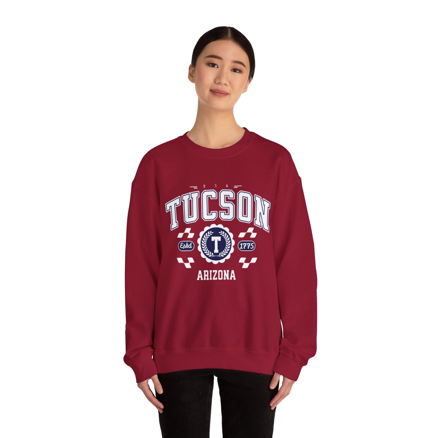 Vintage Tucson Arizona AZ Athletic Sports Design varsity pullover sweater  Crewneck Sweatshirt