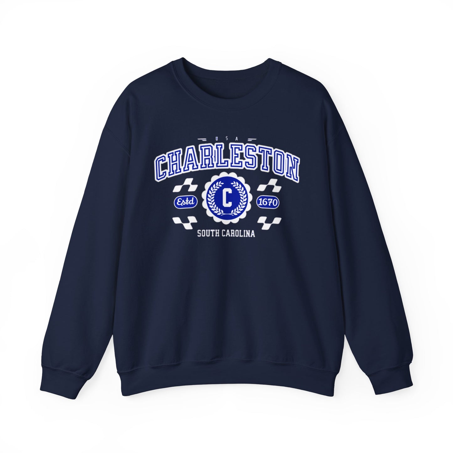 Vintage Charleston South Carolina SC Athletic Sports Design Crewneck Sweatshirt