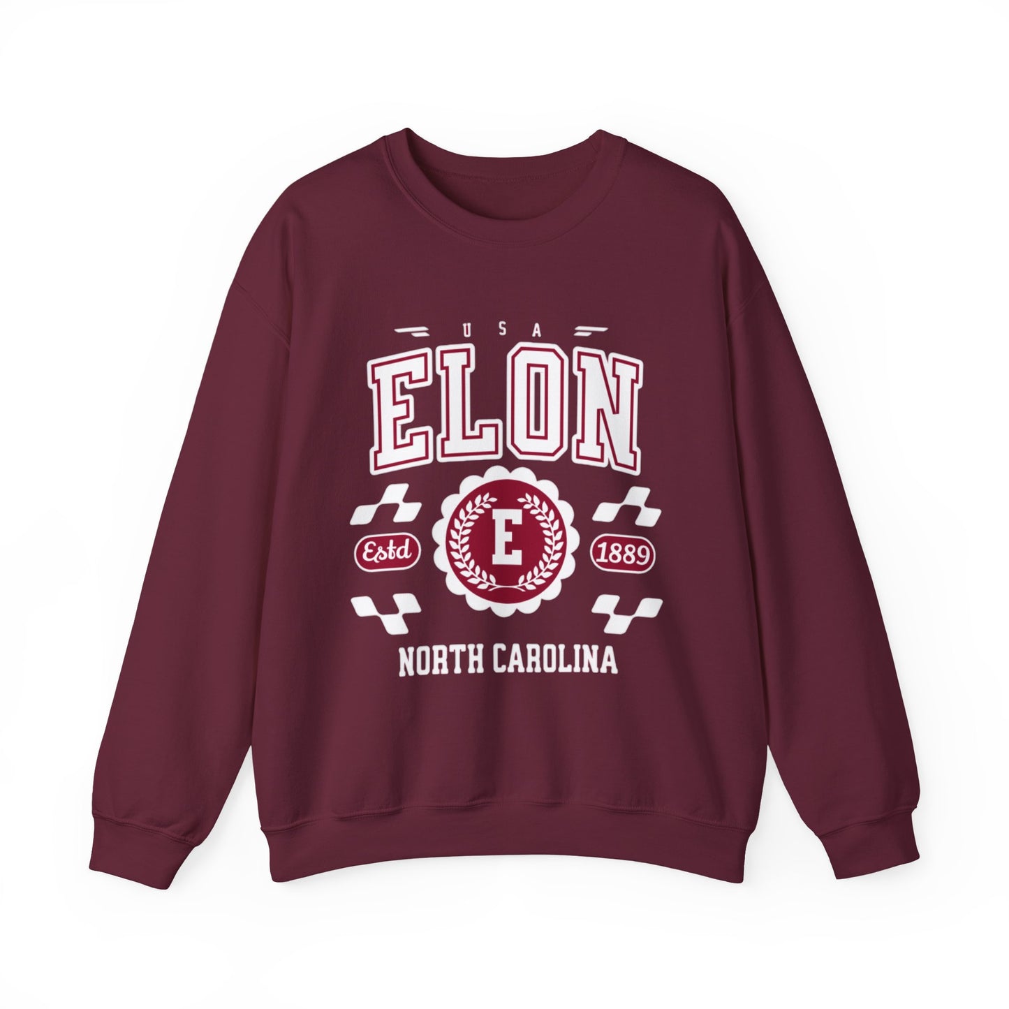 Vintage Elon North Carolina NC Athletic Sports Design varsity pullover sweater Crewneck Sweatshirt