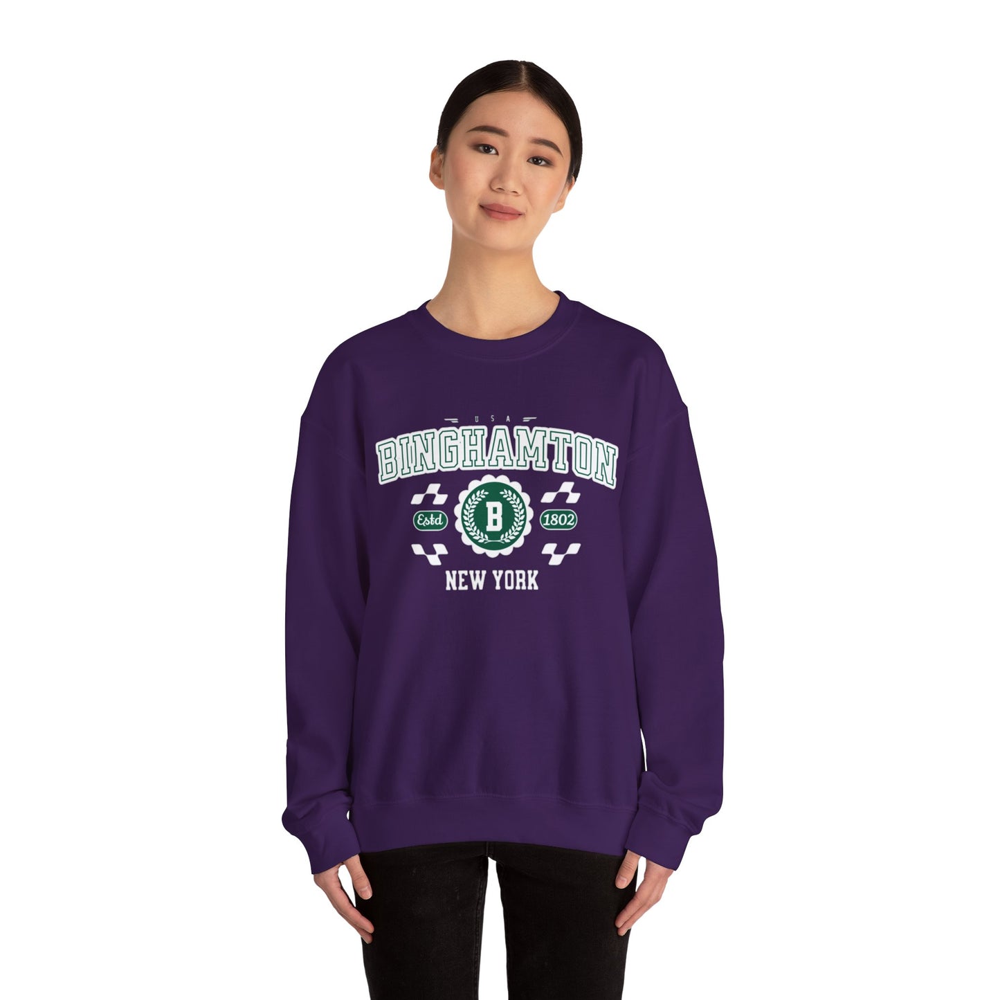 Vintage Binghamton New York Athletic Sports Design Crewneck Sweatshirt