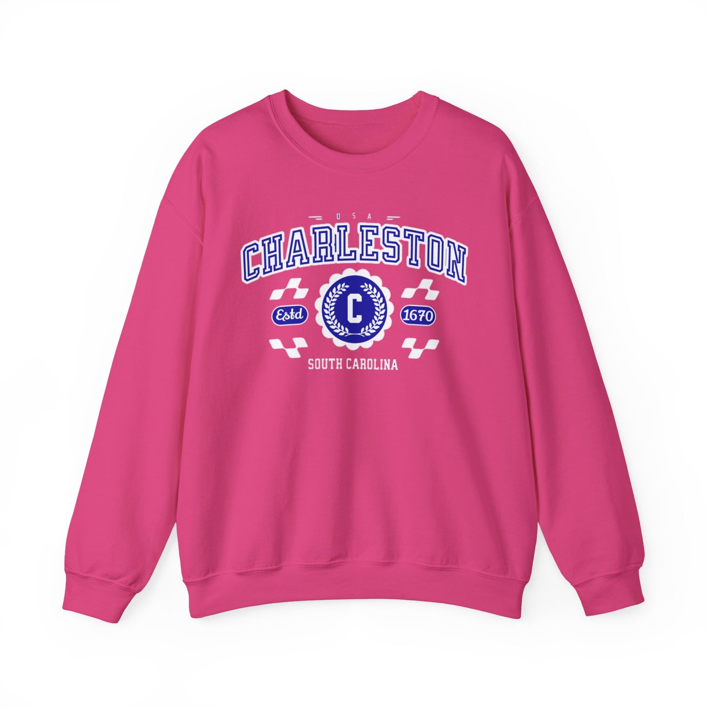 Vintage Charleston South Carolina SC Athletic Sports Design Crewneck Sweatshirt