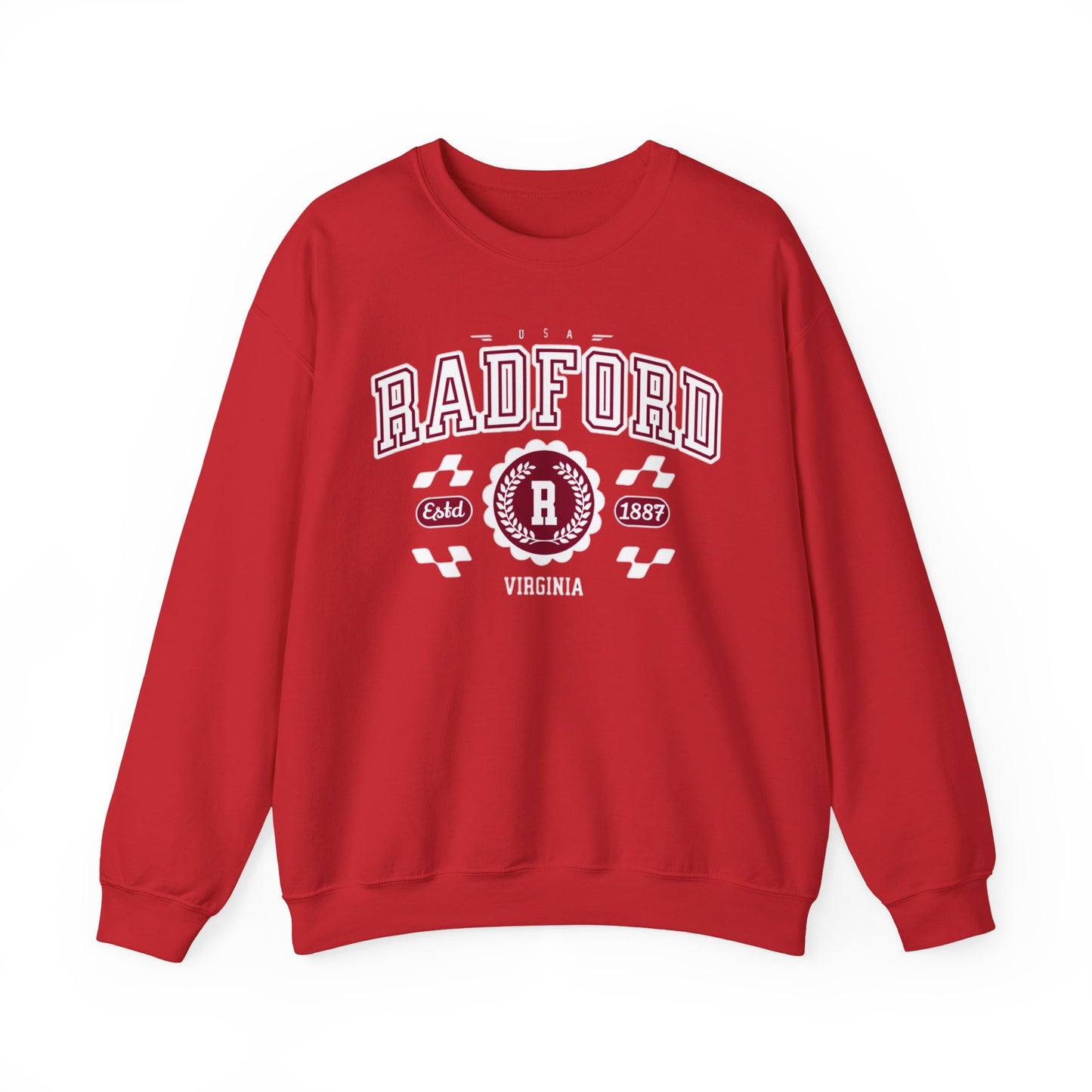 Vintage Radford Virginia VA Vintage Athletic Sports Design varsity pullover sweater  Crewneck Sweatshirt
