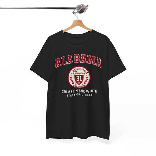 Alabama Crimson College Originals T-Shirt – Vintage State Design for Game Day Gifts for Graduates, Southern Style Clothing