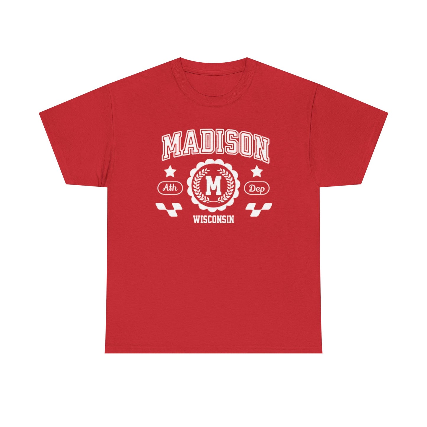 WI Vintage Athletic Sports Design Cotton Tee Madison Wisconsin T-Shirt