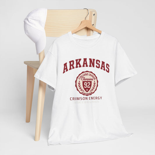 Arkansas Crimson Energy Vintage College T-Shirt – Unisex Cotton Tee for Game Day, Casual Wear and Gift Inspiration