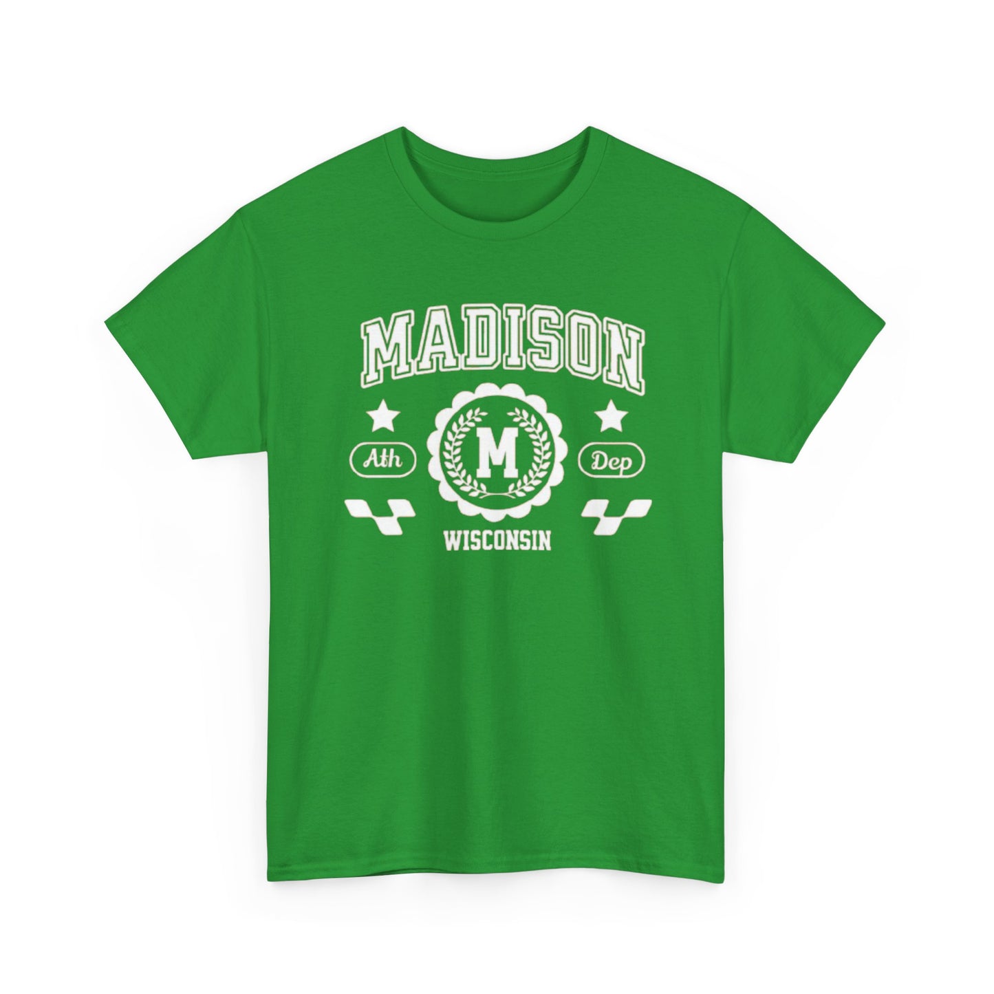 WI Vintage Athletic Sports Design Cotton Tee Madison Wisconsin T-Shirt