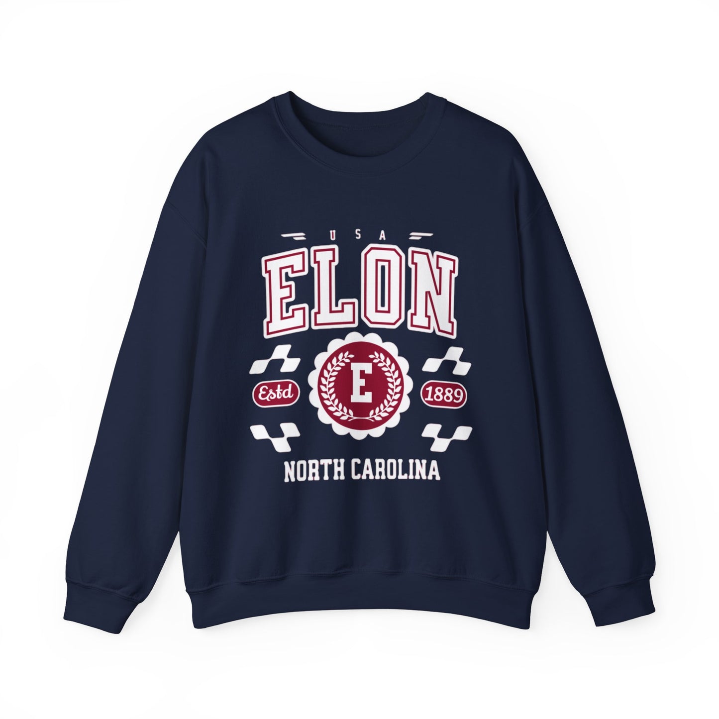 Vintage Elon North Carolina NC Athletic Sports Design varsity pullover sweater Crewneck Sweatshirt