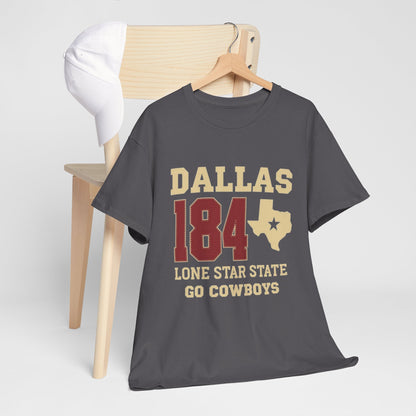 Dallas Cowboys Heavy Cotton Tee, Unisex T-Shirt, Sports Fan Shirt, Texas Gift, Lone Star State Apparel, Team Spirit Wear