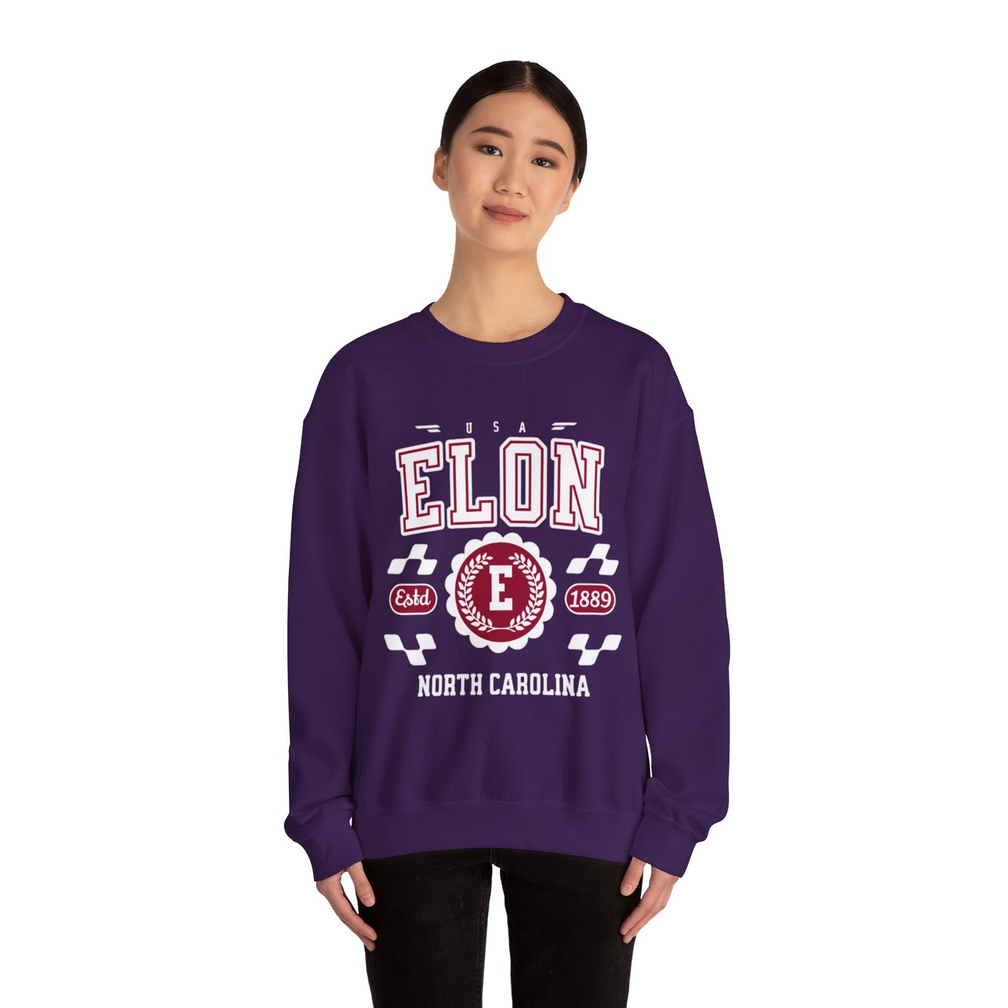 Vintage Elon North Carolina NC Athletic Sports Design varsity pullover sweater Crewneck Sweatshirt