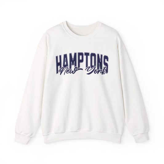 The Hamptons Sweatshirt - Long Island New York Pullover, Faded Vintage Aesthetic Varsity Design