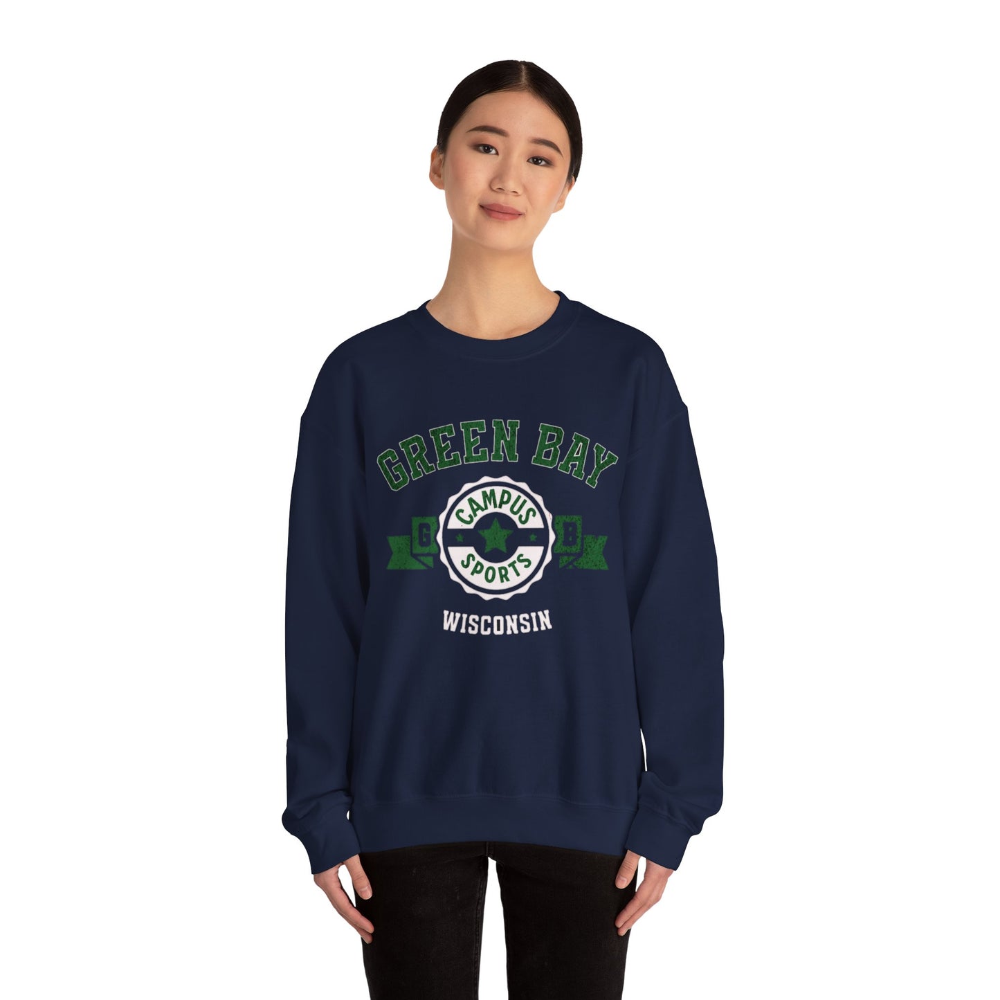 Wisconsin Green Bay Vintage Athletic  Crewneck Sweatshirt