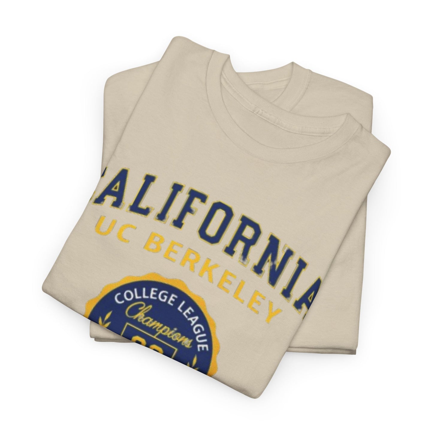 California College League Heavy Cotton T-Shirt – Vintage State Design for Students, Alumni and Game Day Events