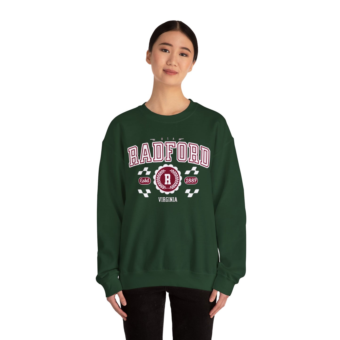 Vintage Radford Virginia VA Vintage Athletic Sports Design varsity pullover sweater  Crewneck Sweatshirt