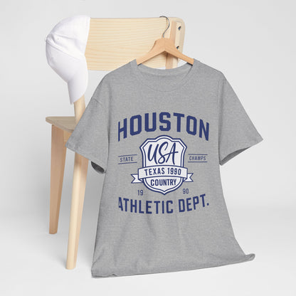 Vintage Houston Athletic Dept. Tee, Unisex Cotton Shirt, Graphic Tee, Gift for Sports Lovers, Casual Wear
