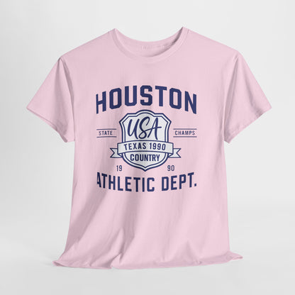 Vintage Houston Athletic Dept. Tee, Unisex Cotton Shirt, Graphic Tee, Gift for Sports Lovers, Casual Wear