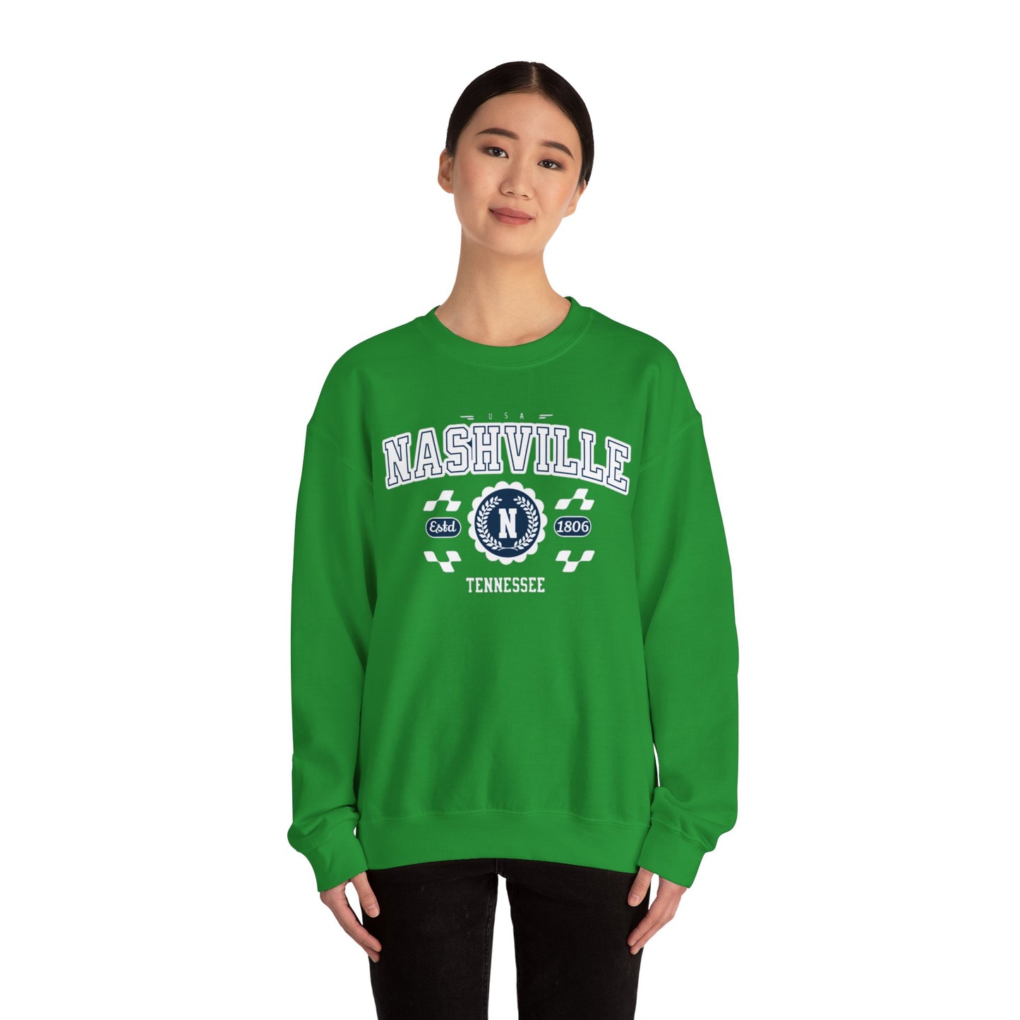 Vintage Nashville Tennessee Athletic Sports Design varsity pullover sweater  Crewneck Sweatshirt