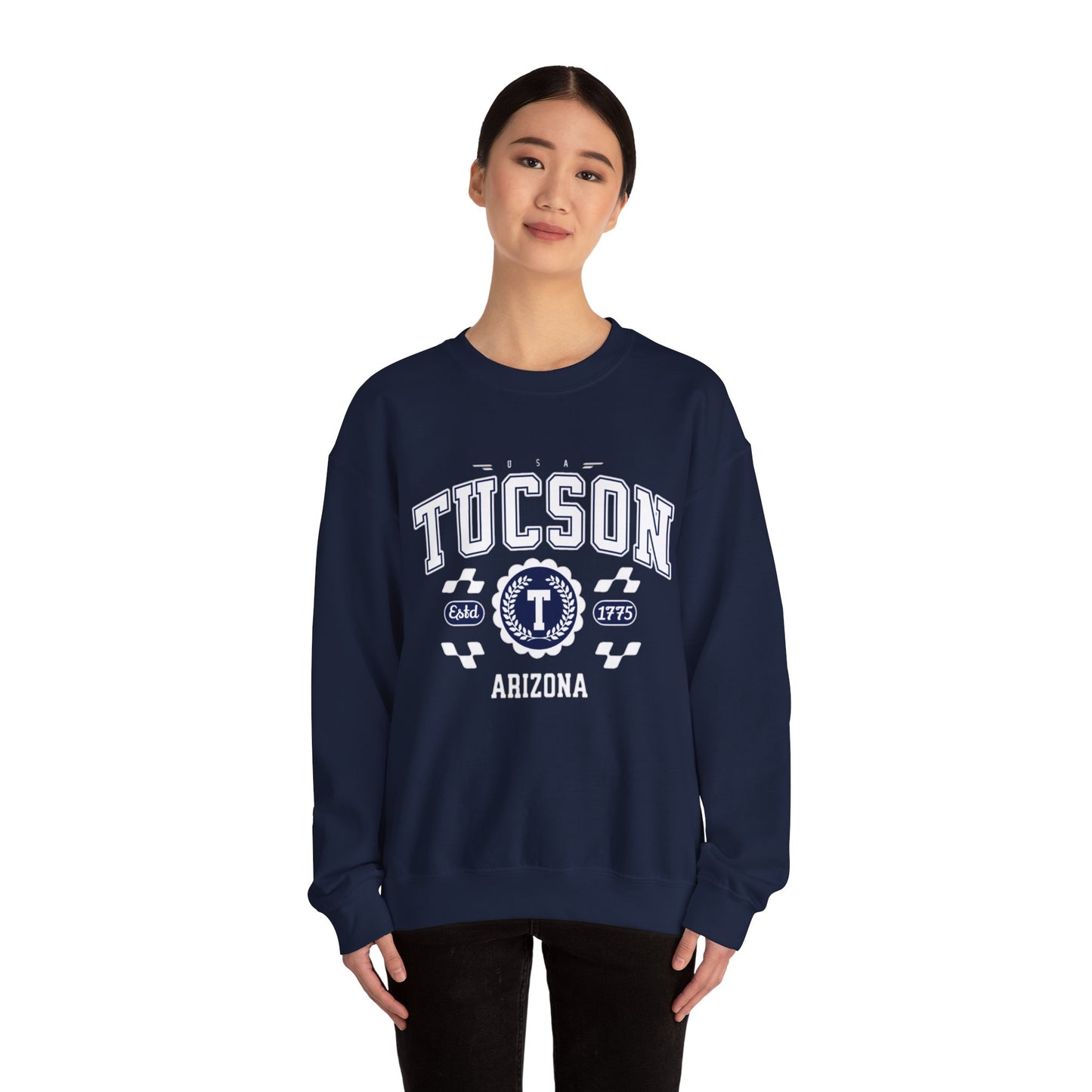 Vintage Tucson Arizona AZ Athletic Sports Design varsity pullover sweater  Crewneck Sweatshirt